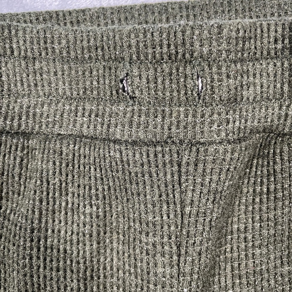 American Eagle Flare Pants Womens Olive Green Waffle Knit High Rise Lounge XS - Picture 6 of 13
